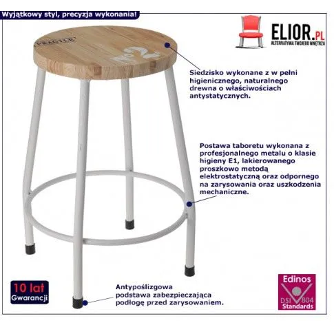 Fotografia Taboret Galanto - biały z kategorii Taborety