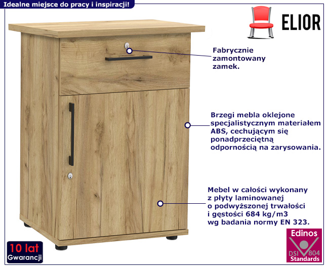 Biurowy kontenerek Oros kolor dąb craft