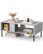 Szara ława z półką i lamelami - Hazel 5X w sklepie Edinos.pl