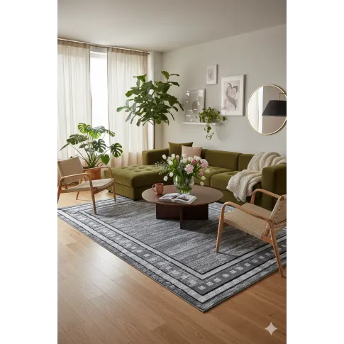 Szary minimalistyczny dywan   Taffi 8X