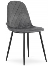Ciemnoszare krzesło welurowe do stołu - Paleo 3X w sklepie Edinos.pl
