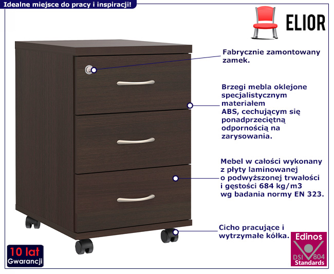 Biurowy kontenerek Nala kolor wenge