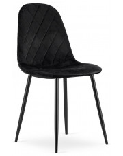 Czarne pikowane tapicerowane krzesło - Paleo 3X w sklepie Edinos.pl