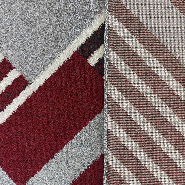 Czerwony nowoczesny dywan do salonu Fakir
