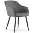 Ciemnoszare aksamitne krzesło z podłokietnikami - Puerto 3X