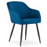 Niebieskie welwetowe krzesło do salonu - Puerto 3X