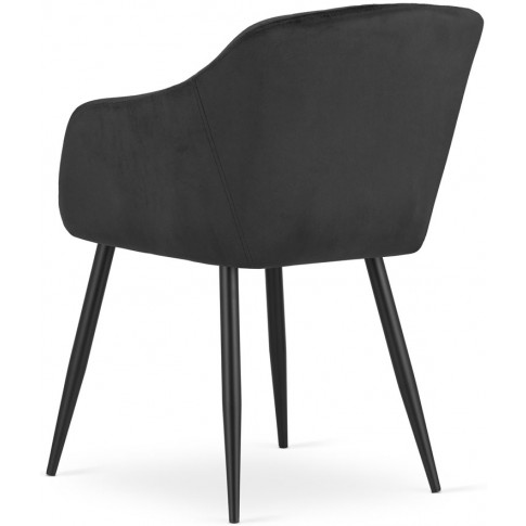 2x czarne aksamitne krzesło do salonu puerto