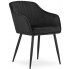 Czarne welurowe krzesło tapicerowane - Puerto 3X