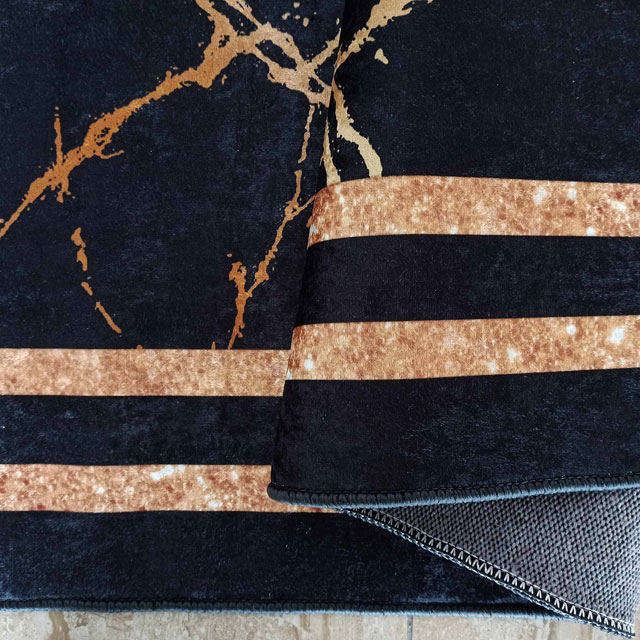 Czarno-złoty dywan glamour do nowoczesnego salonu Lafo