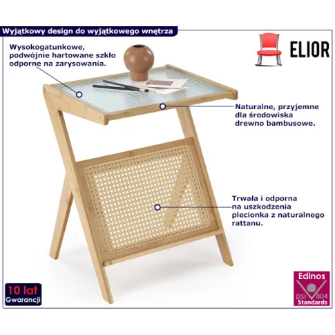 Fotografia Stolik pomocniczy z drewna bambusowego - Krando z kategorii Pracownia i biuro