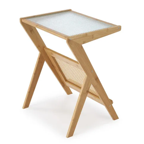 Szczegółowe zdjęcie nr 5 produktu Stolik pomocniczy z drewna bambusowego - Krando