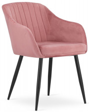 Różowe tapicerowane krzesło do jadalni - Puerto 3X w sklepie Edinos.pl