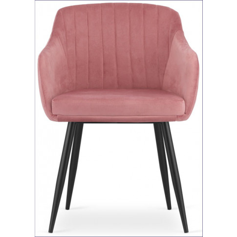 komplet 2 welurowych tapicerowanych różowych krzeseł do salonu puerto