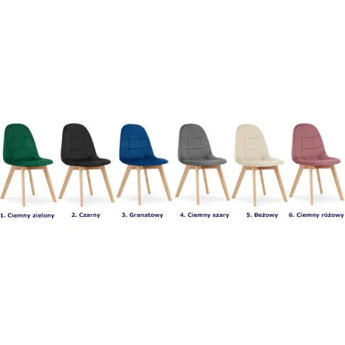 Wersje kolorystyczne tapicerowanego krzesła welurowego Kiraz 3X