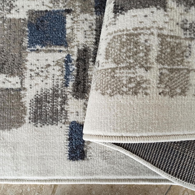 Nowoczesny jasny prostokątny dywan z wzorami Drefo 6X