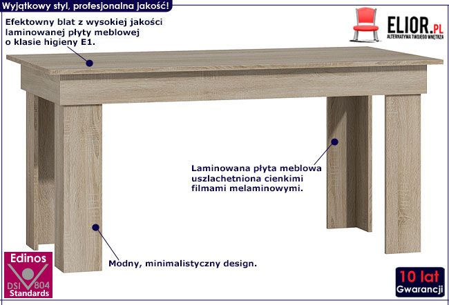 Stół kuchenny 160x80 cm dąb sonoma Destar