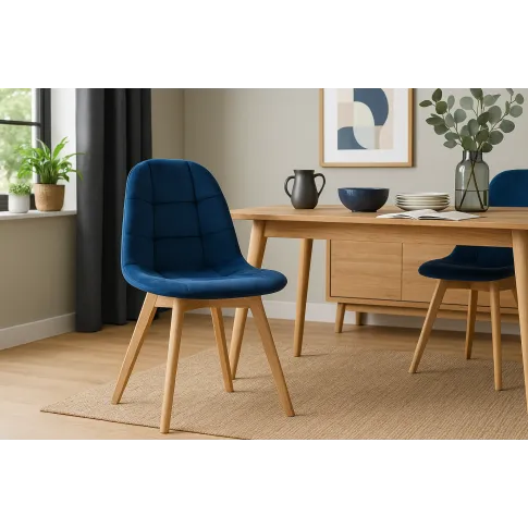 Granatowe tapicerowane nowoczesne krzesło   Zitres 3X