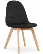 Czarne drewniane krzesło tapicerowane - Kiraz 3X w sklepie Edinos.pl