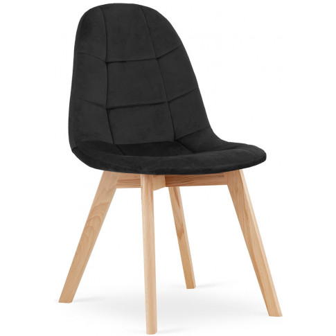 zestaw czarnych drewnianych krzeseł welurowych kiraz