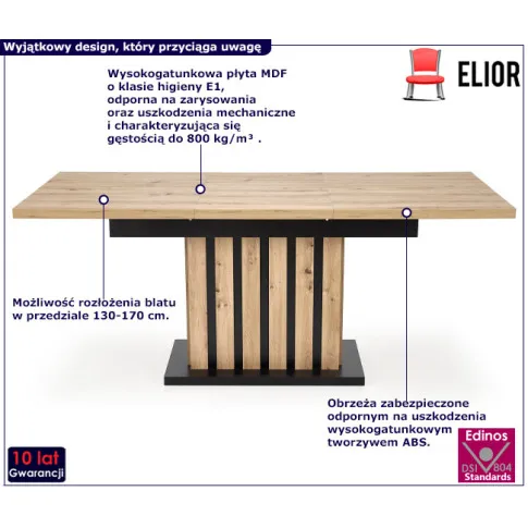 Rozkładany stol Pamiro 130-170