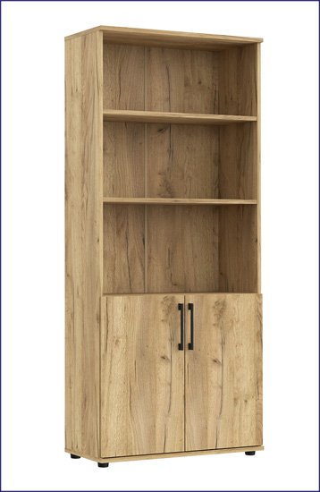 Regał biurowy z drzwiczkami Madix kolor dąb craft