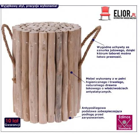 Fotografia Taboret Vespan - drewniany z kategorii Taborety