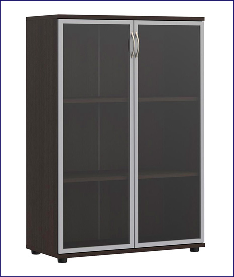 Regał biurowy z witryną Fendos kolor wenge