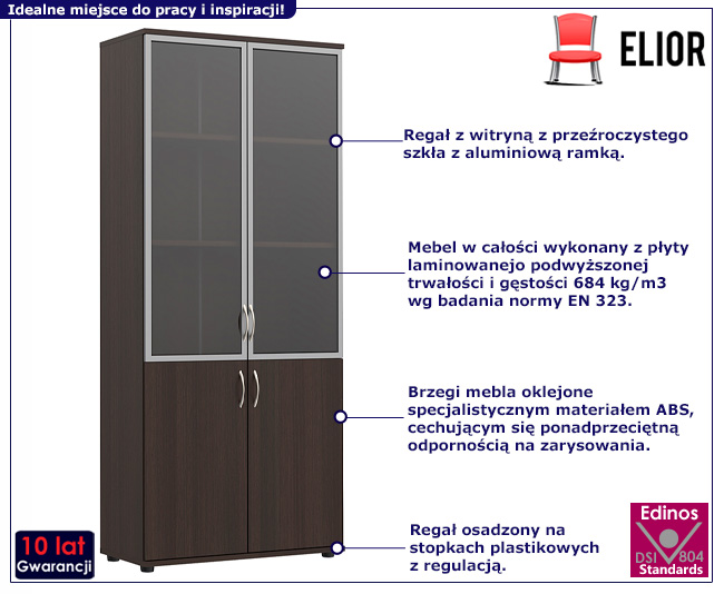 Regał biurowy Dergo kolor wenge