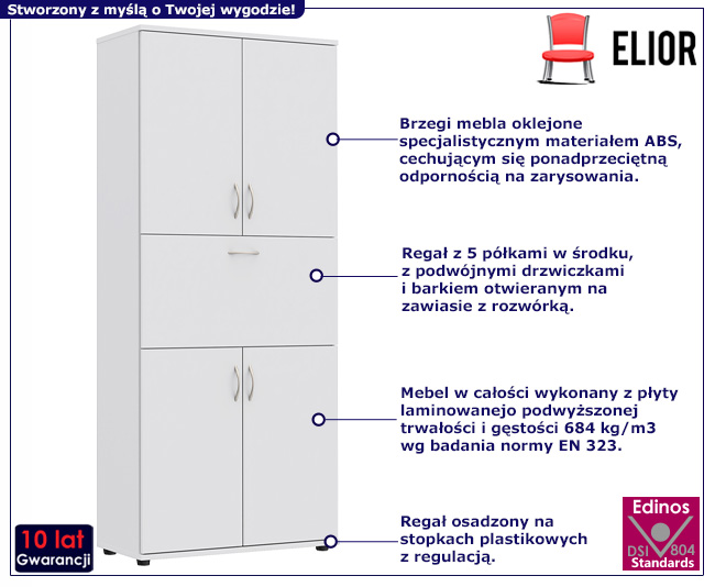 Regał biurowy Wiren kolor biały