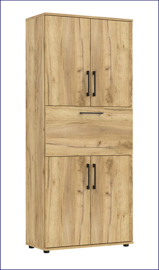 Regał biurowy z drzwiczkami Fogrux kolor dąb craft