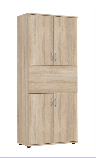 Regał biurowy z drzwiczkami Fogrux kolor dąb sonoma