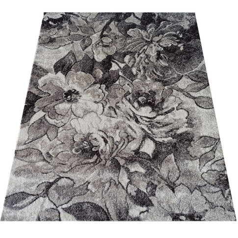 Brązowy piękny dywan w kwiaty Dimete 3X