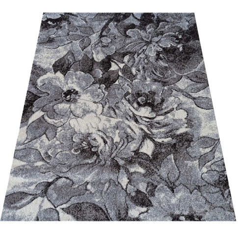 Szary piękny dywan w kwiaty Dimete 3X