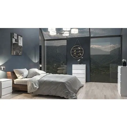 Szczegółowe zdjęcie nr 4 produktu Lakierowana komoda Sulli 2X - biały połysk