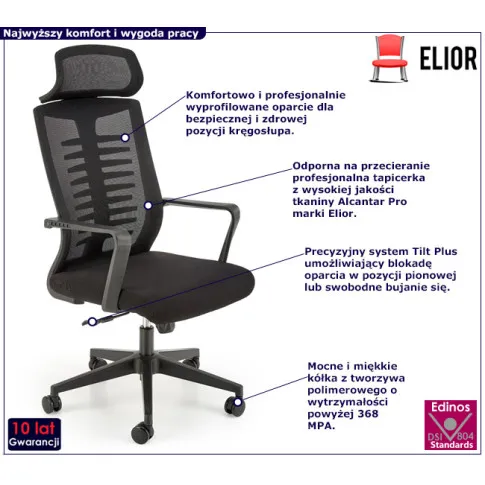 Czarny tapicerowany fotel Luxurion