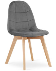 Szare krzesło welurowe w stylu skandynawskim - Kiraz 3X w sklepie Edinos.pl