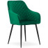 Zielone welurowe krzesło z podłokietnikami - Koruco 3X