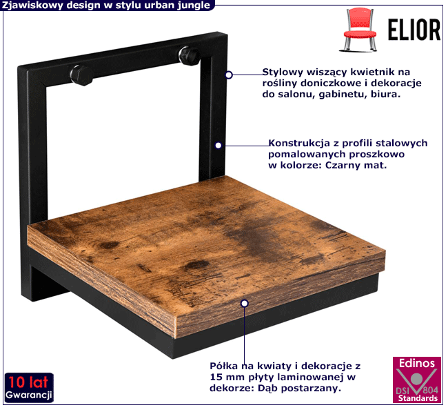 Industrialny kwietnik ścienny Horus 3X