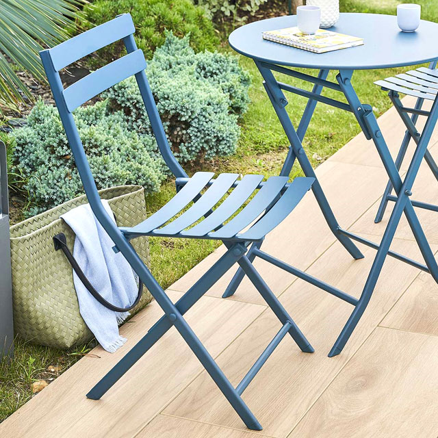 Stalowe krzesło ogrodowe składane nowoczesne Tuvo 3X