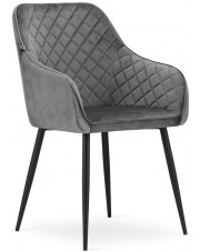 Szare tapicerowane krzesło z podłokietnikami - Koruco 3X w sklepie Edinos.pl
