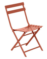 Pomarańczowe nowoczesne krzesło ogrodowe - Tuvo 3X w sklepie Edinos.pl
