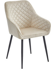 Beżowe krzesło tapicerowane z podłokietnikami - Koruco 3X