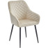 Beżowe welurowe krzesło tapicerowane Koruco 3X