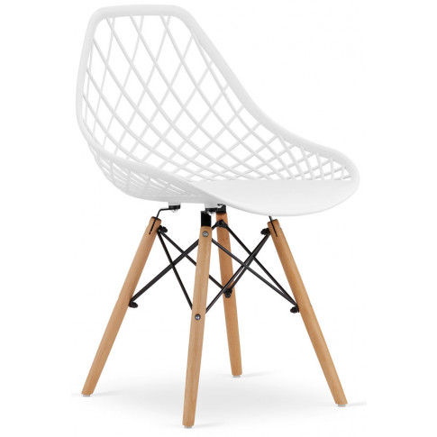 4x nowoczesne białe krzesło na bukowych nogach do jadalni seram