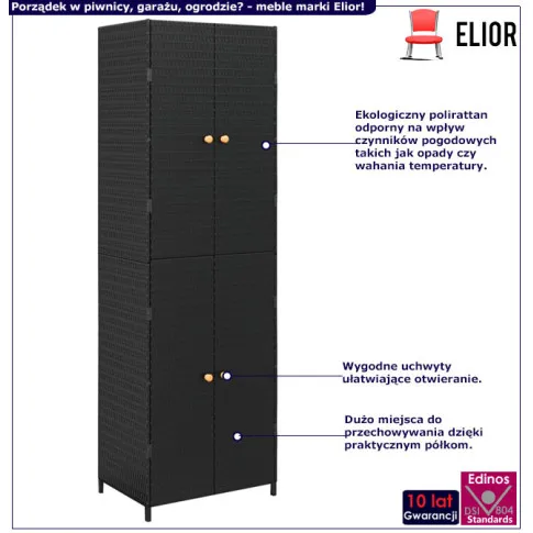infografika czarnej szafy gospodarczej do garażu erda 5x