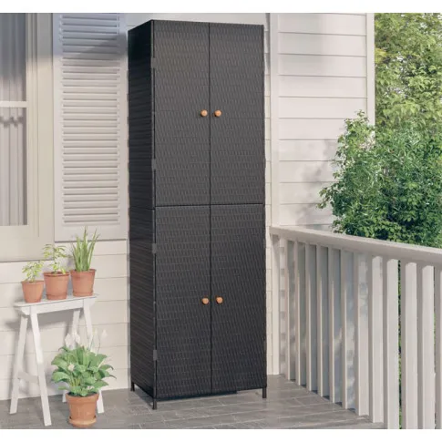 wizualizacja praktycznej czarnej szafy gospodarczej erda 5x