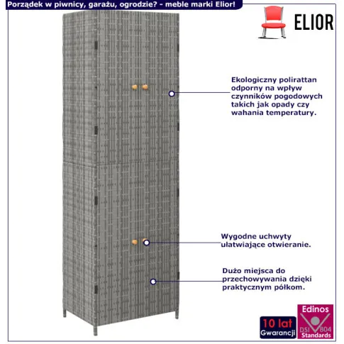 infografika szarej szafy gospodarczej do garażu erda 5x