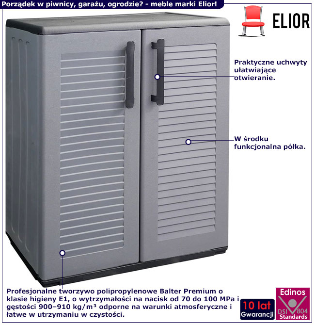 Infografika szarej szafki wielofunkcyjnej Monza 3X