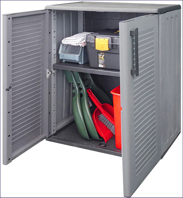 Szara szafka wielofunkcyjna na detergenty Monza 3X