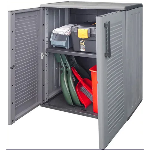 szara szafka ogrodowa na narzędzia ikas 3x